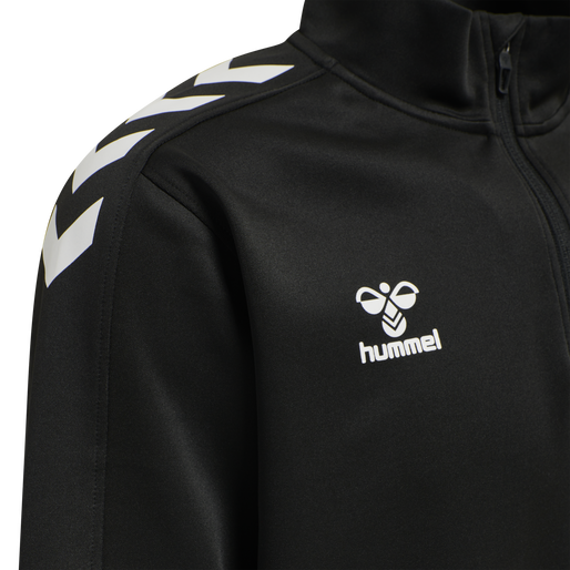 hmlCORE XK HALF ZIP POLY SWEAT, BLACK, packshot