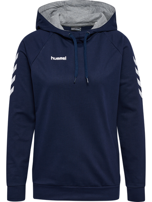 HUMMEL GO COTTON HOODIE WOMAN, MARINE, packshot
