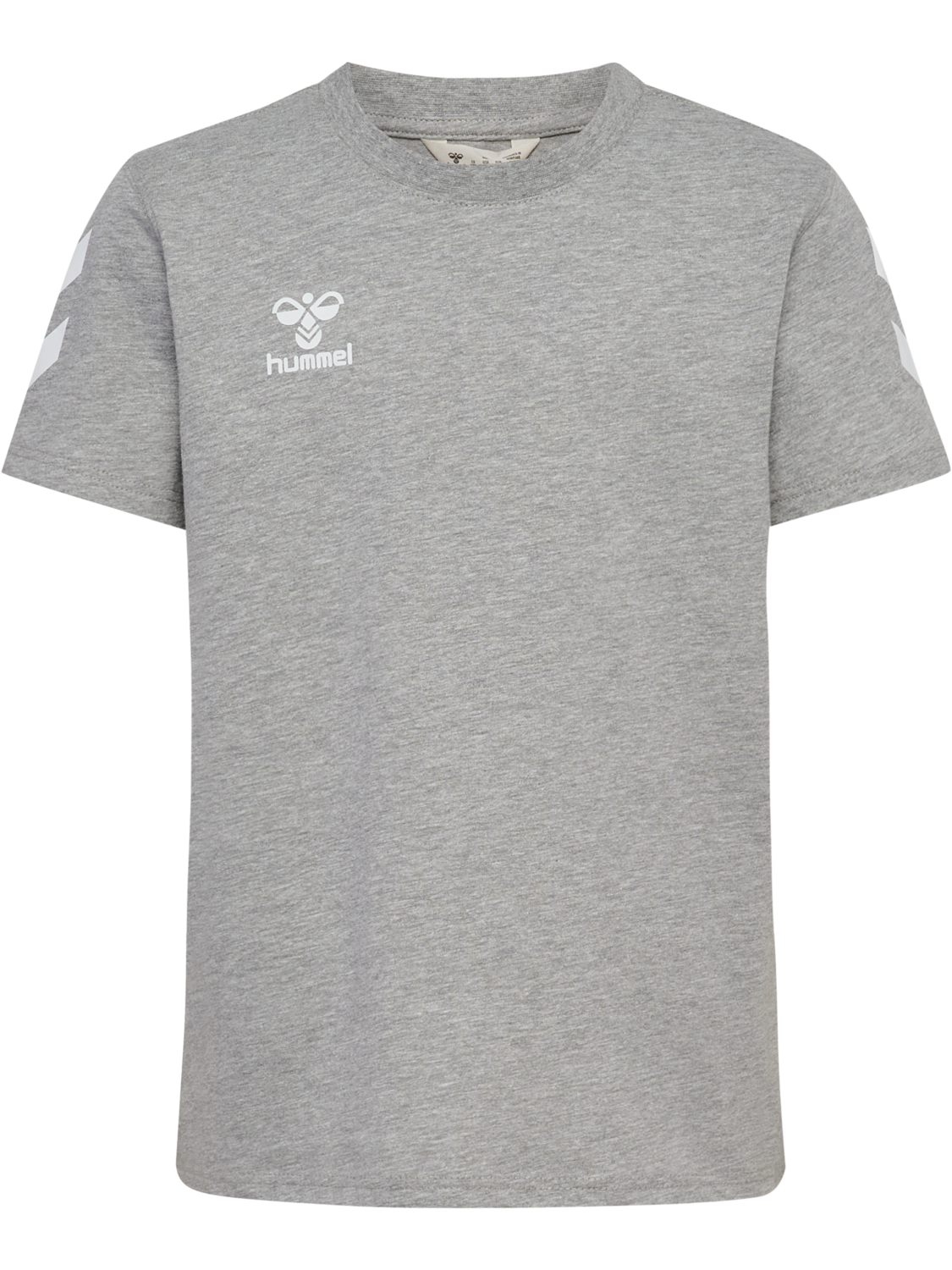 hmlGO 2.0 CHEVRON T-SHIRT S/S KIDS, GREY MELANGE, packshot