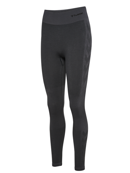 hmlCLEA SEAMLESS MID WAIST TIGHTS, EBONY, packshot