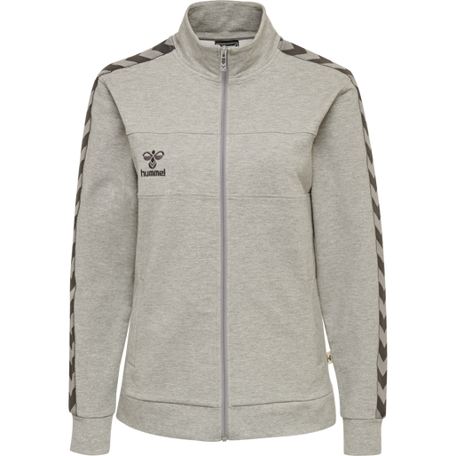 hmlMOVE CLASSIC ZIP JACKET WOMAN, GREY MELANGE hmlMOVE CLASSIC ZIP JACKET WOMAN, GREY MELANGE, packshot