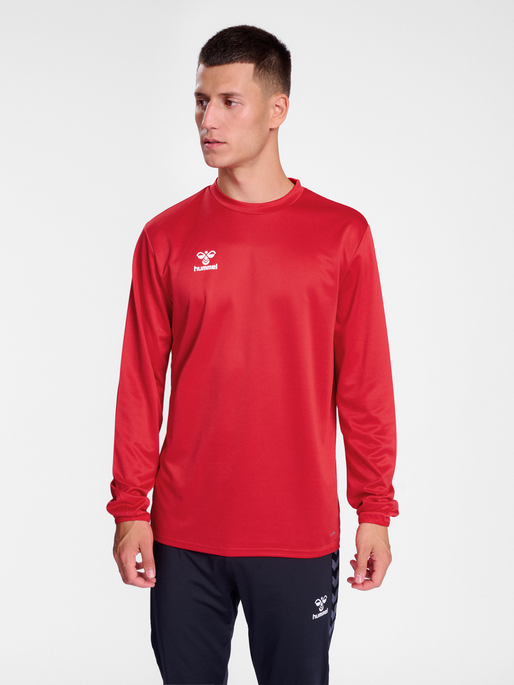 hmlESSENTIAL SWEATSHIRT, TRUE RED, model