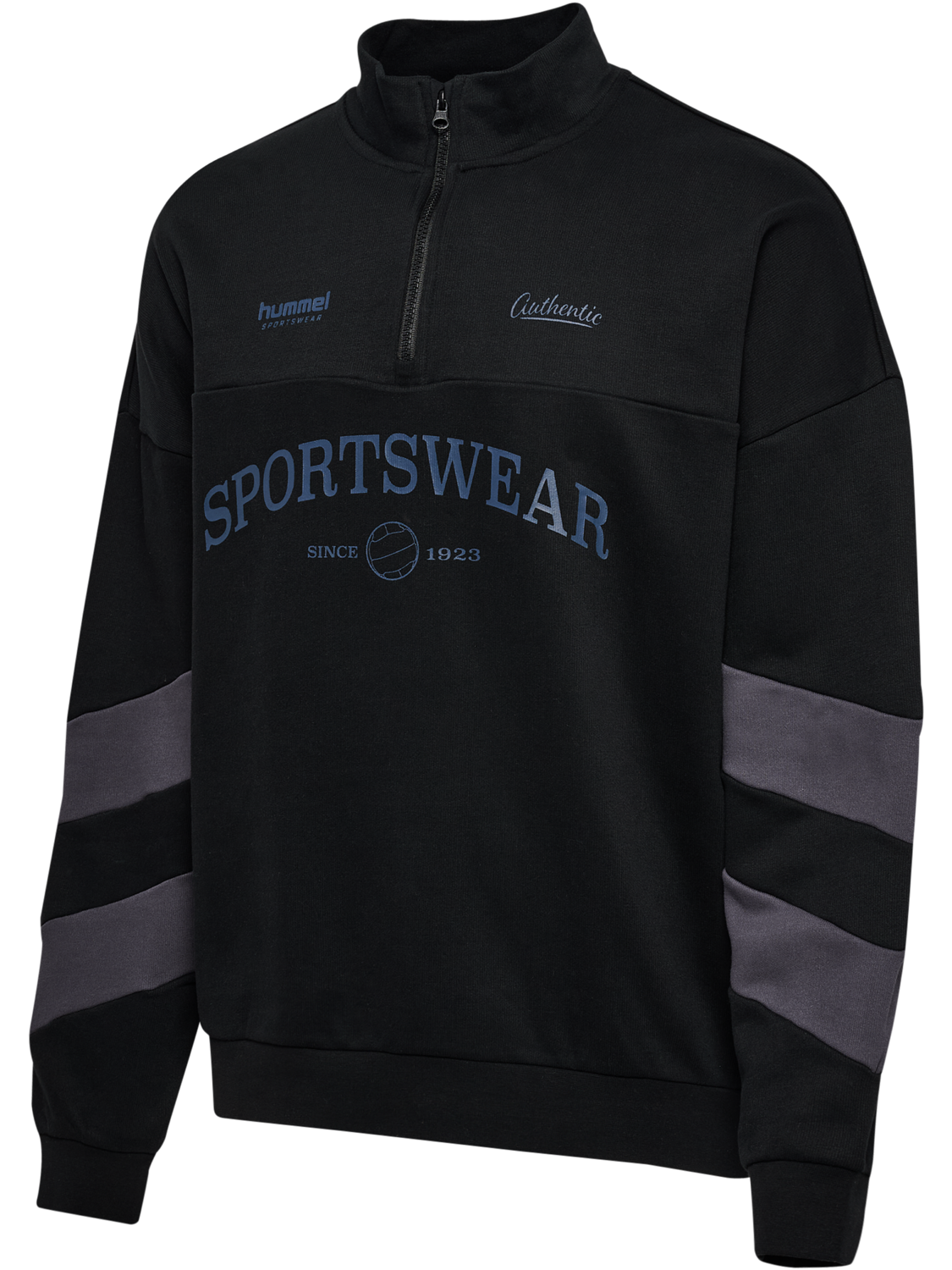 hmlOVERSIZED HALFZIP SW, BLACK/EBONY, packshot