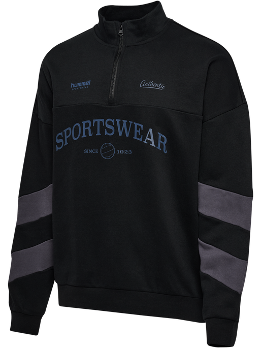 hmlOVERSIZED HALFZIP SW, BLACK/EBONY hmlOVERSIZED HALFZIP SW, BLACK/EBONY, packshot