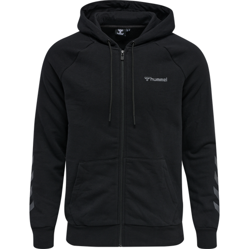 hmlISAM ZIP HOODIE, BLACK, packshot