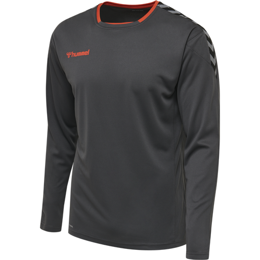 hmlAUTHENTIC POLY JERSEY L/S, ASPHALT, packshot
