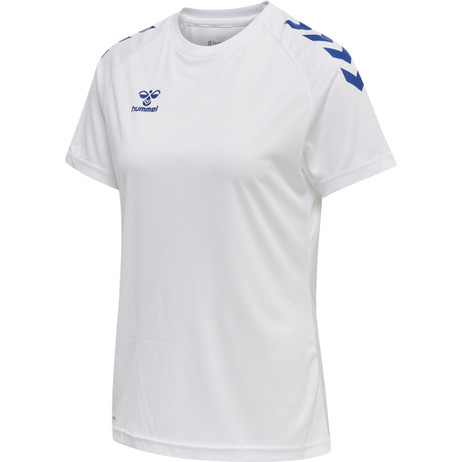 hmlCORE XK CORE POLY TEE  S/S WOMAN, WHITE/TRUE BLUE hmlCORE XK CORE POLY TEE  S/S WOMAN, WHITE/TRUE BLUE, packshot