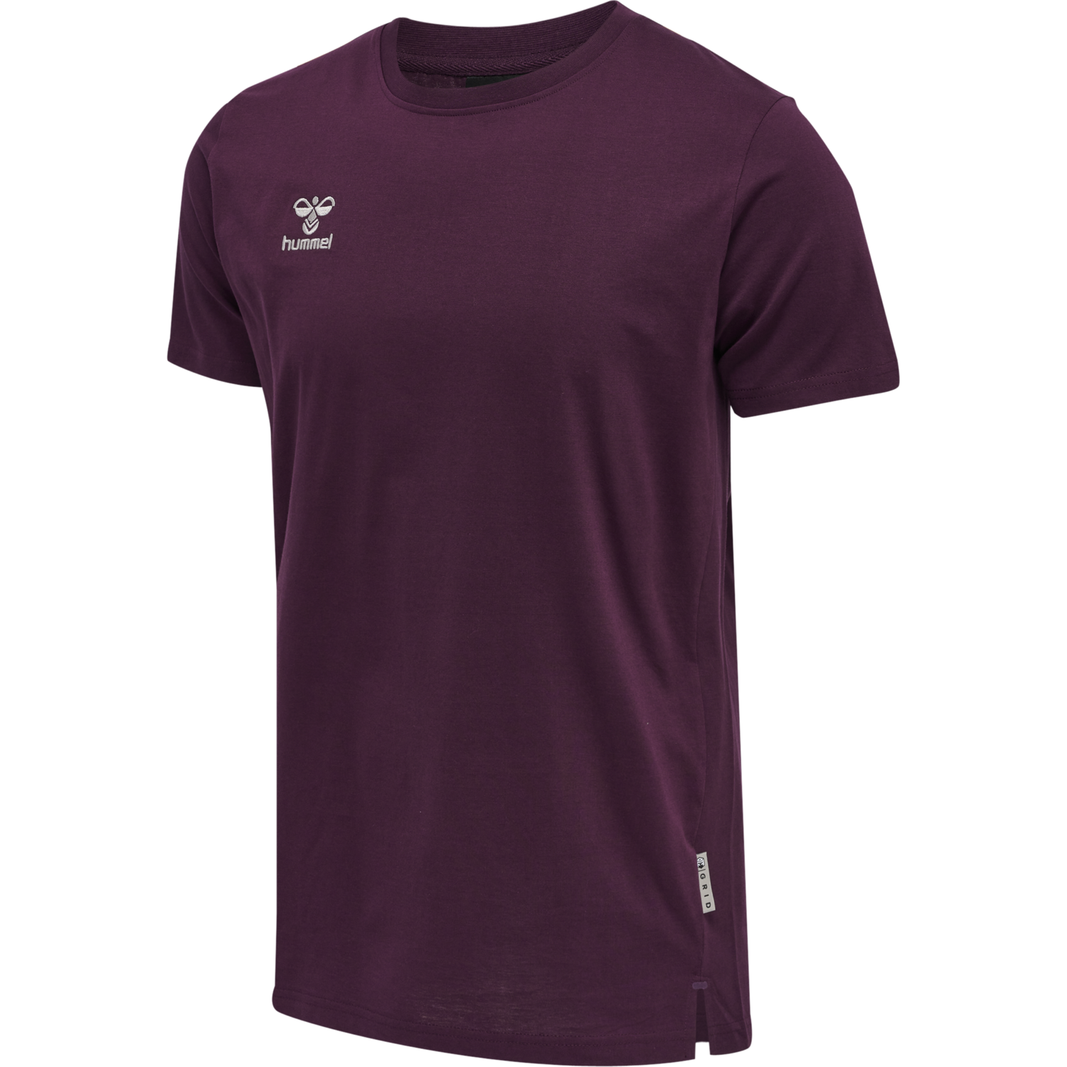 hmlMOVE GRID COTTON T-SHIRT S/S, GRAPE WINE, packshot