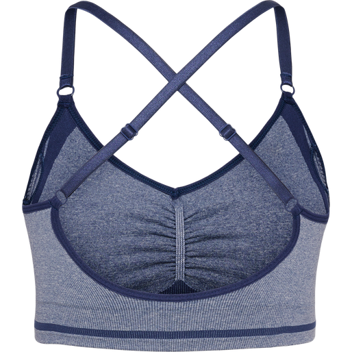 hmlMT LULU SEAMLESS SCRUNCH BRA, INSIGNIA BLUE MELANGE, packshot