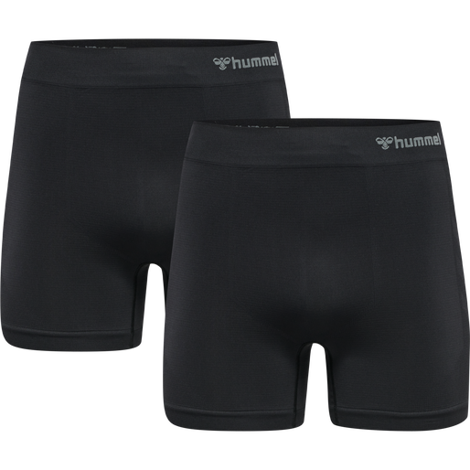 hmlJACK SEAMLESS BOXERS 2-PACK, BLACK, packshot