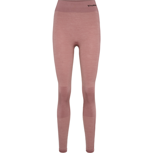 hmlCLEA SEAMLESS MID WAIST TIGHTS, WOODROSE/ROSE TAUPE MELANGE, packshot