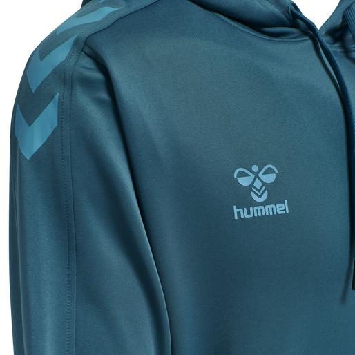 hmlCORE XK POLY SWEAT HOODIE, BLUE CORAL, packshot