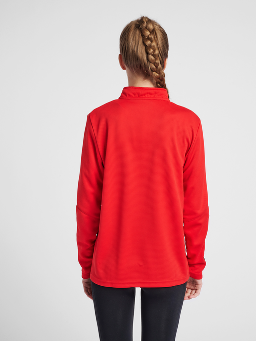 hmlAUTHENTIC HALF ZIP SWEATSHIRT WOMAN, TRUE RED, model