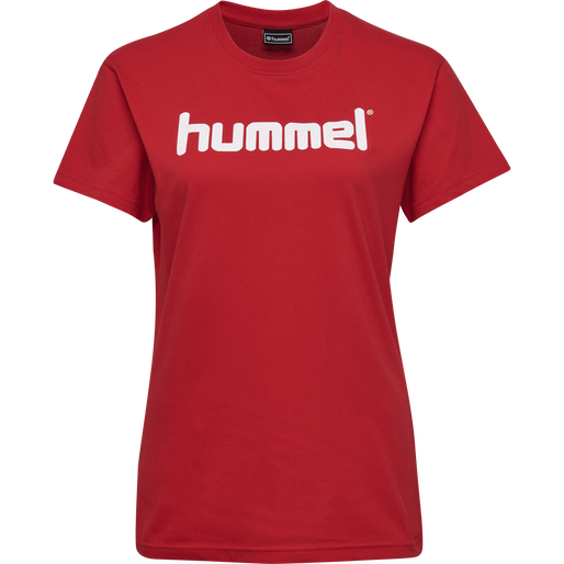 HUMMEL GO COTTON LOGO T-SHIRT WOMAN S/S, TRUE RED, packshot