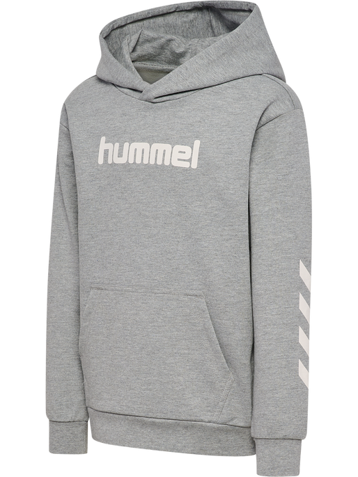 hmlJR LOGO HOODIE, GREY MELANGE hmlJR LOGO HOODIE, GREY MELANGE, packshot