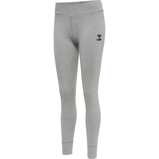 hmlMOVE GRID COTTON TIGHTS, GREY MELANGE, packshot