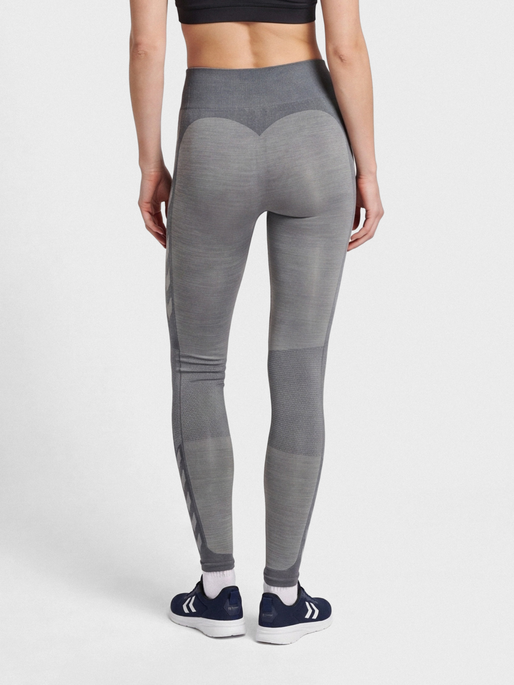 hmlMT SHINE SEAMLESS MW TIGHTS, QUIET SHADE/SHARKSKIN MELANGE, model