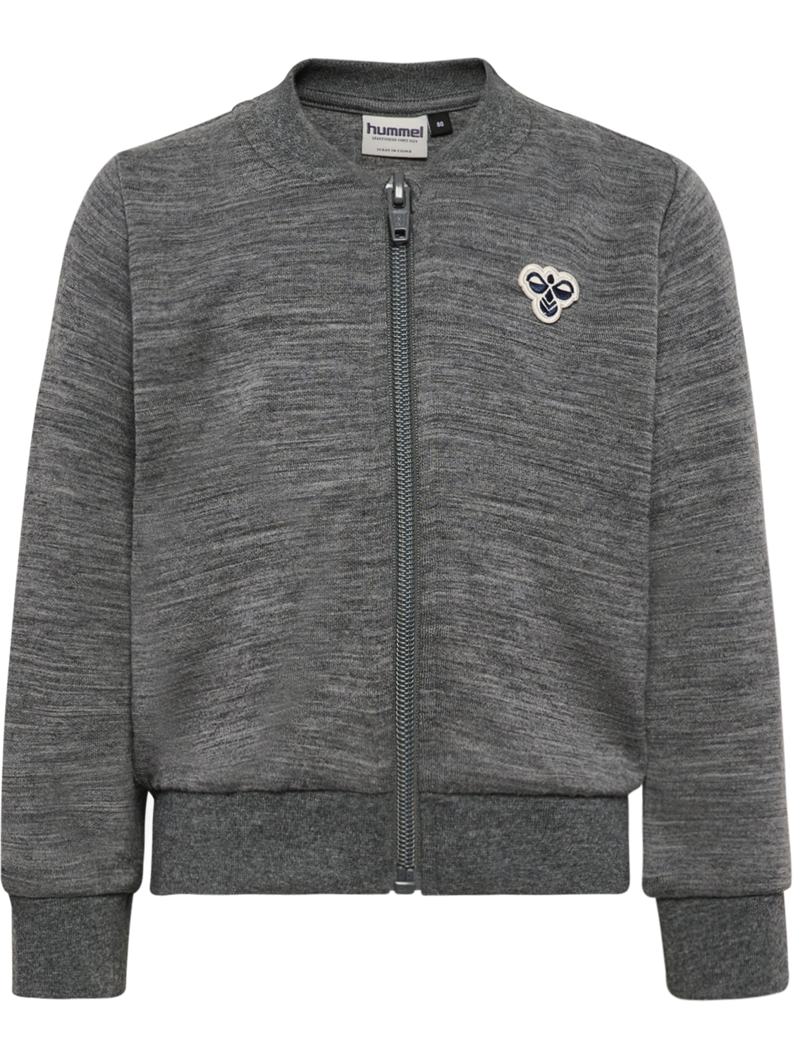 hmlMINI WOOL ZIP JACKET BEE, DARK GREY MELANGE, packshot