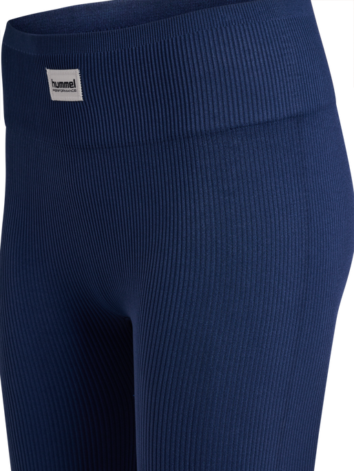 hmlPULSE SEAMLESS RIB MW TIGHTS, DRESS BLUES hmlPULSE SEAMLESS RIB MW TIGHTS, DRESS BLUES, packshot