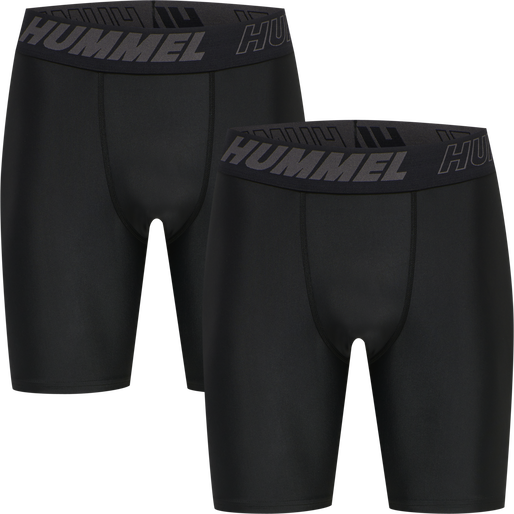 hmlTE TOPAZ 2-PACK TIGHT SHORTS, BLACK/BLACK hmlTE TOPAZ 2-PACK TIGHT SHORTS, BLACK/BLACK, packshot