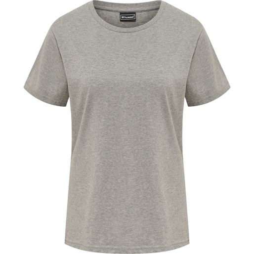 hmlRED BASIC T-SHIRT S/S WOMAN, GREY MELANGE, packshot