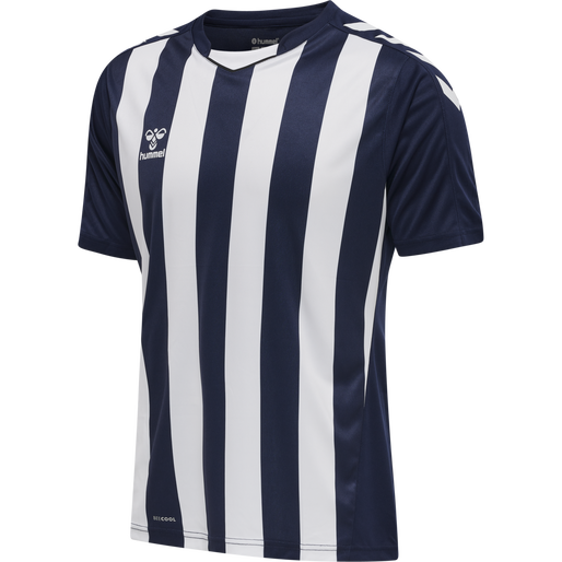 hmlCORE XK STRIPED JERSEY S/S, MARINE/WHITE, packshot