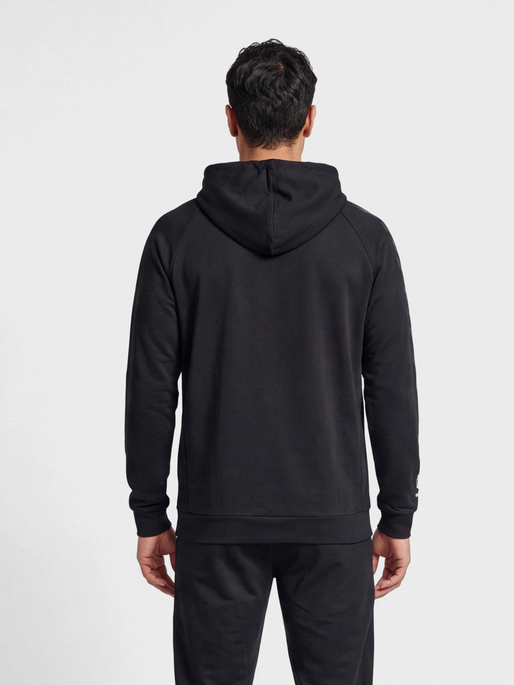 hmlMOVE GRID COTTON HOODIE, BLACK, model