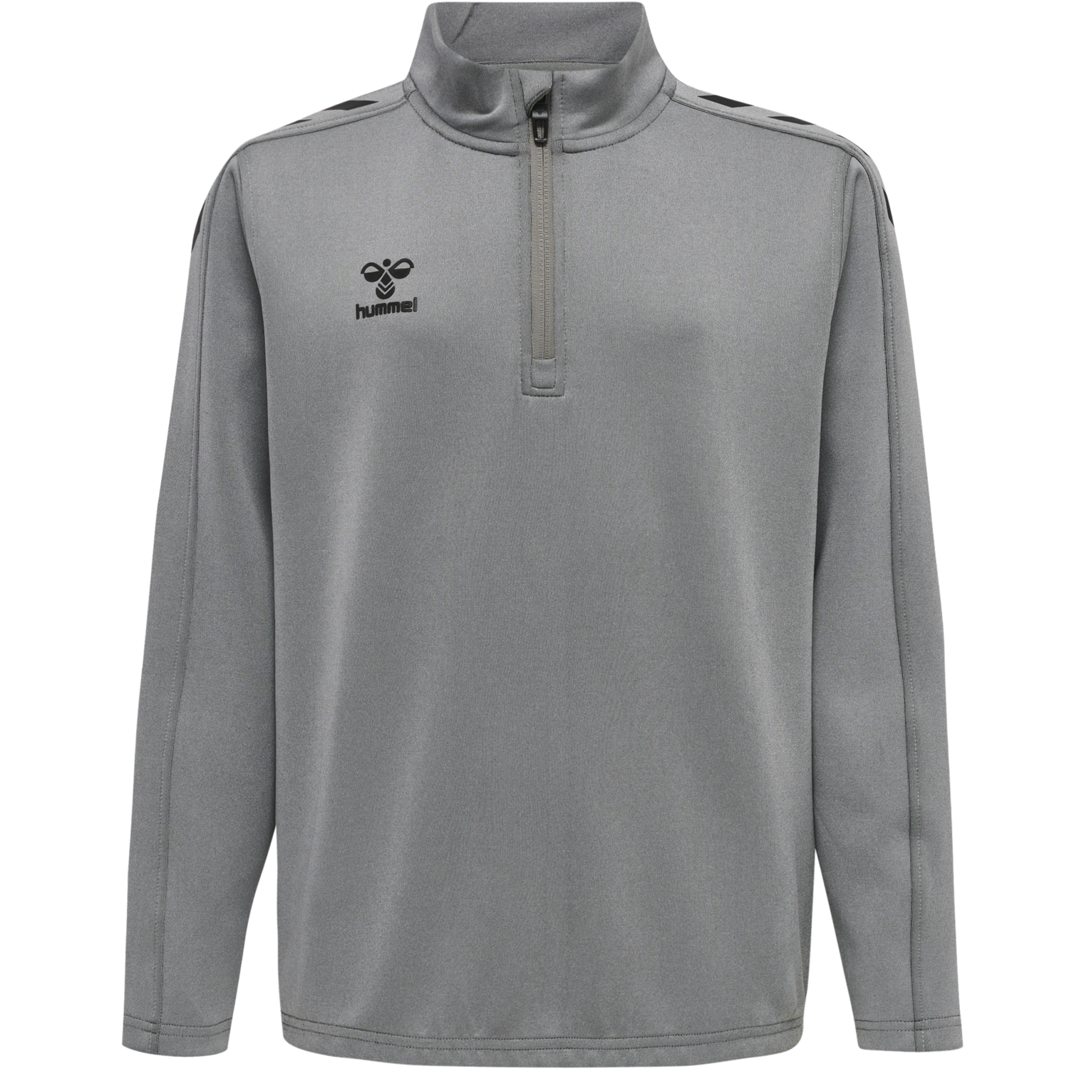 hmlCORE XK HALF ZIP POLY SWEAT KIDS, GREY MELANGE, packshot