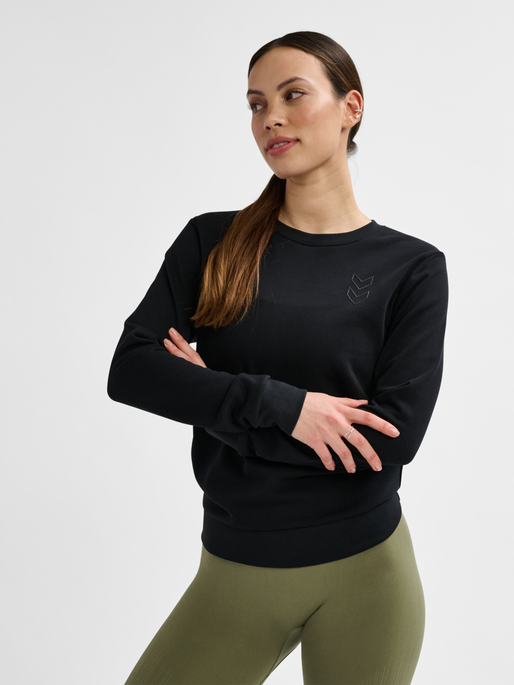 hmlACTIVE SWEATSHIRT WOMAN, BLACK, model