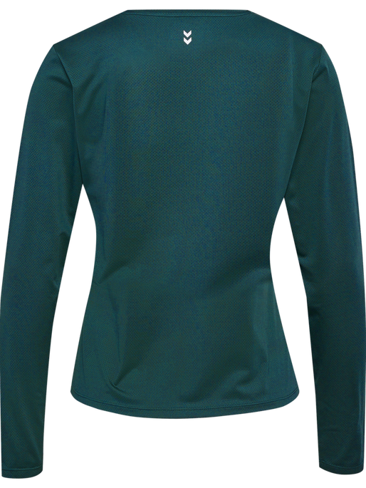 hmlMT AURA MESH T-SHIRT L/S, DEEP TEAL, packshot