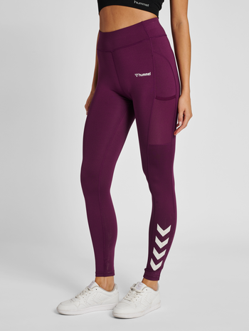hmlMT CHIPO MID WAIST TIGHTS, GRAPE WINE, model