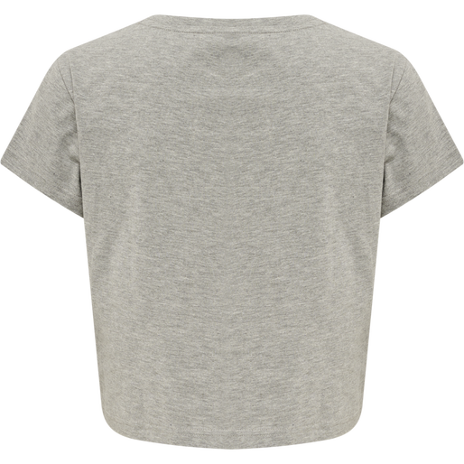 hmlLEGACY WOMAN CROPPED T-SHIRT, GREY MELANGE, packshot