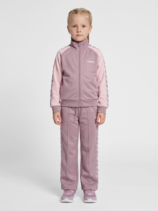 hmlJR REG POLY TAPE PANTS, SEA FOG, model
