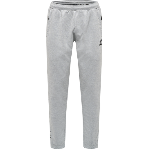 hmlMOVE GRID COTTON PANTS, GREY MELANGE, packshot