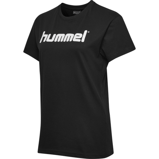 HMLGO COTTON LOGO T-SHIRT WOMAN S/S, BLACK, packshot