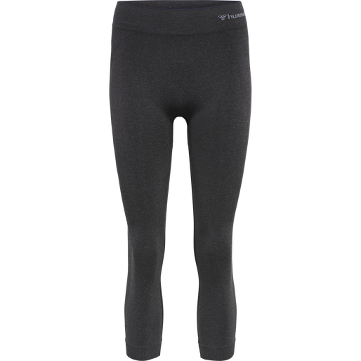 hmlCI SEAMLESS 3/4 TIGHTS, BLACK MELANGE, packshot