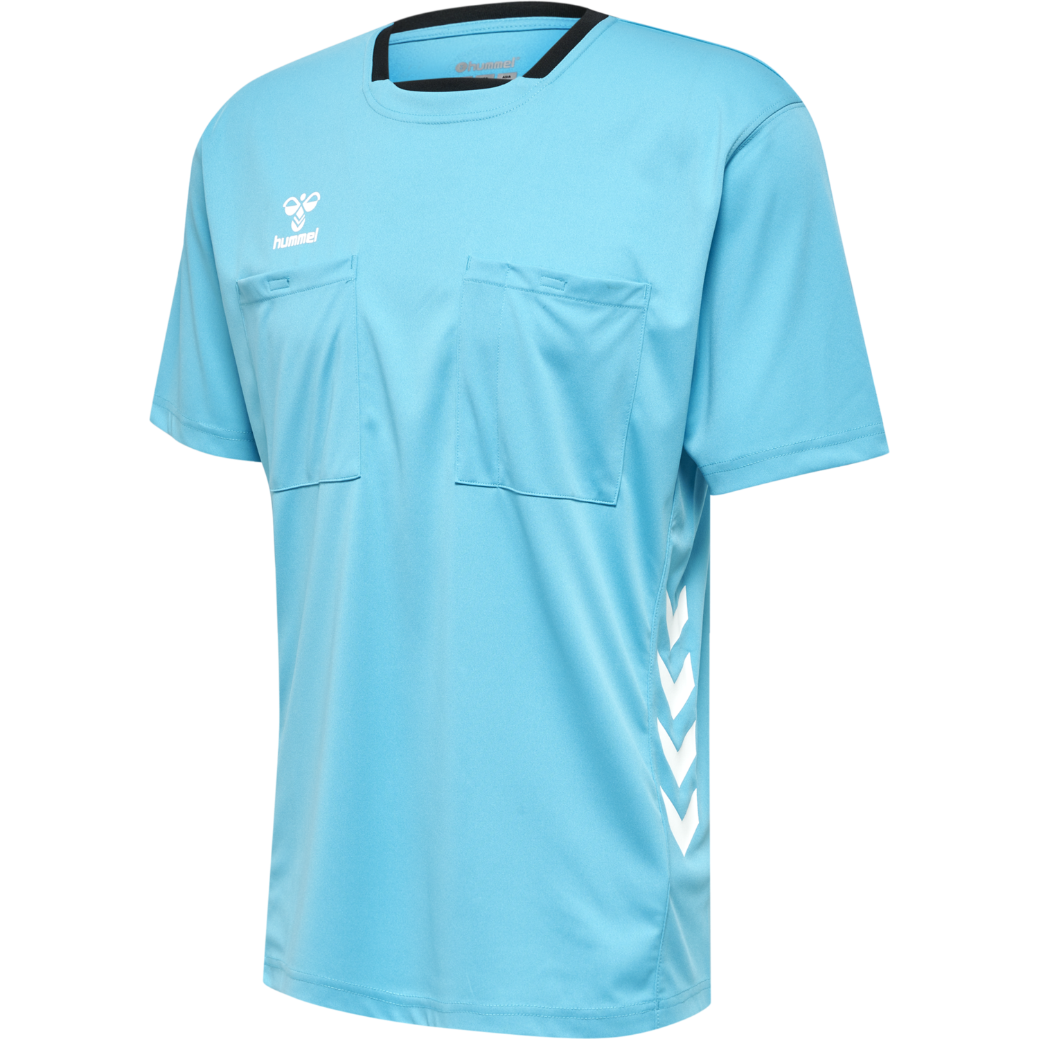hmlREFEREE CHEVRON JERSEY S/S, SCUBA BLUE, packshot