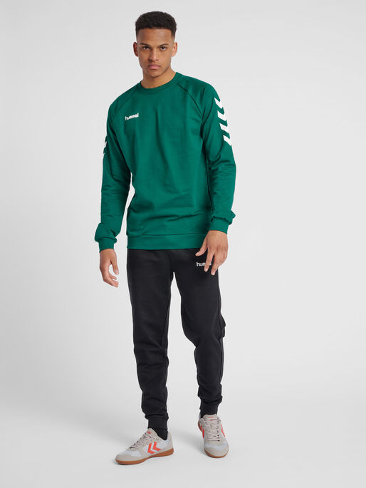 HMLGO COTTON SWEATSHIRT, EVERGREEN, model