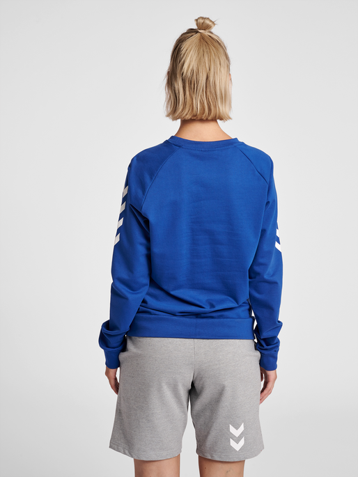 HUMMEL GO COTTON SWEATSHIRT WOMAN, TRUE BLUE, model