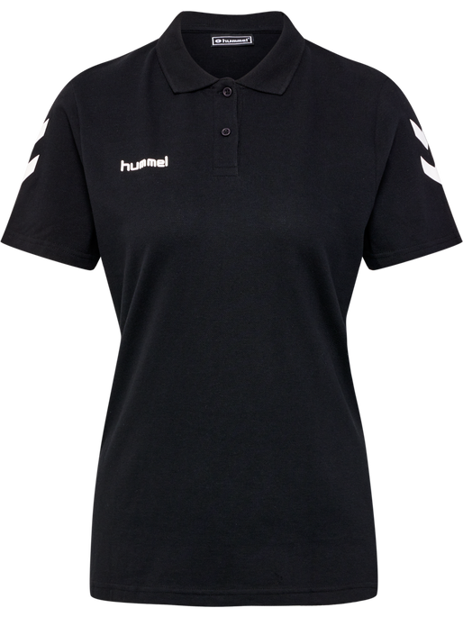 HMLGO COTTON POLO WOMAN, BLACK, packshot