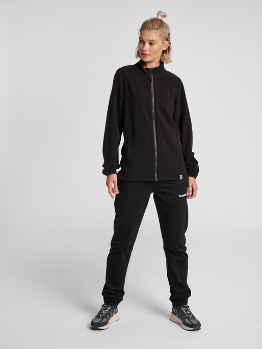 hmlNORTH FULL ZIP FLEECE JACKET WOMAN, BLACK, model