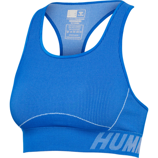 hmlTE CHRISTEL SEAMLESS SPORTS TOP, PLACID BLUE/LAPIS BLUE MELANGE, packshot
