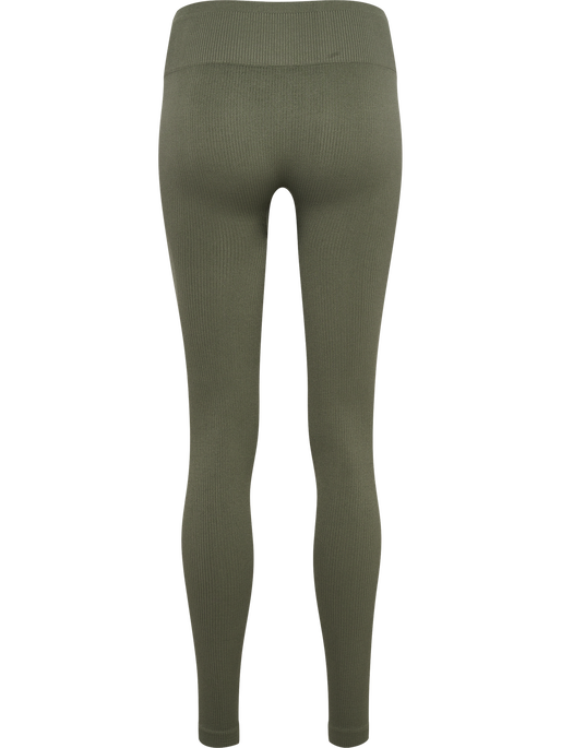hmlPULSE SEAMLESS RIB MW TIGHTS, DUSTY OLIVE hmlPULSE SEAMLESS RIB MW TIGHTS, DUSTY OLIVE, packshot