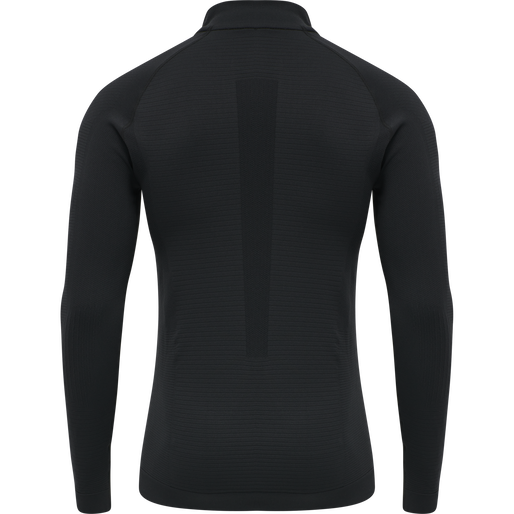 hmlSTROKE SEAMLESS HALF ZIP, BLACK, packshot