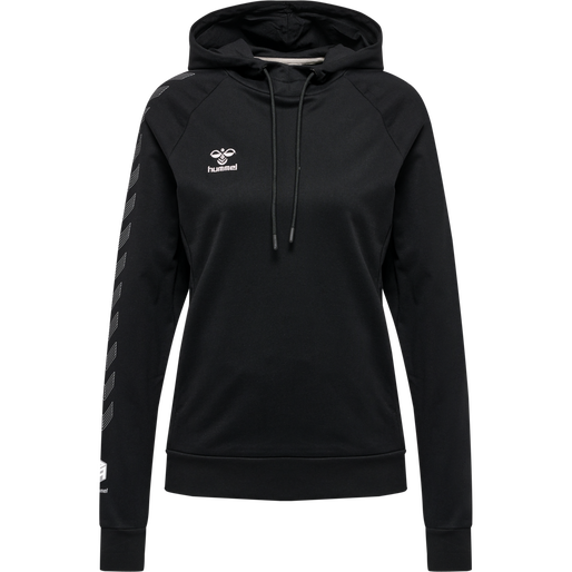 hmlMOVE GRID COTTON HOODIE WOMAN, BLACK, packshot