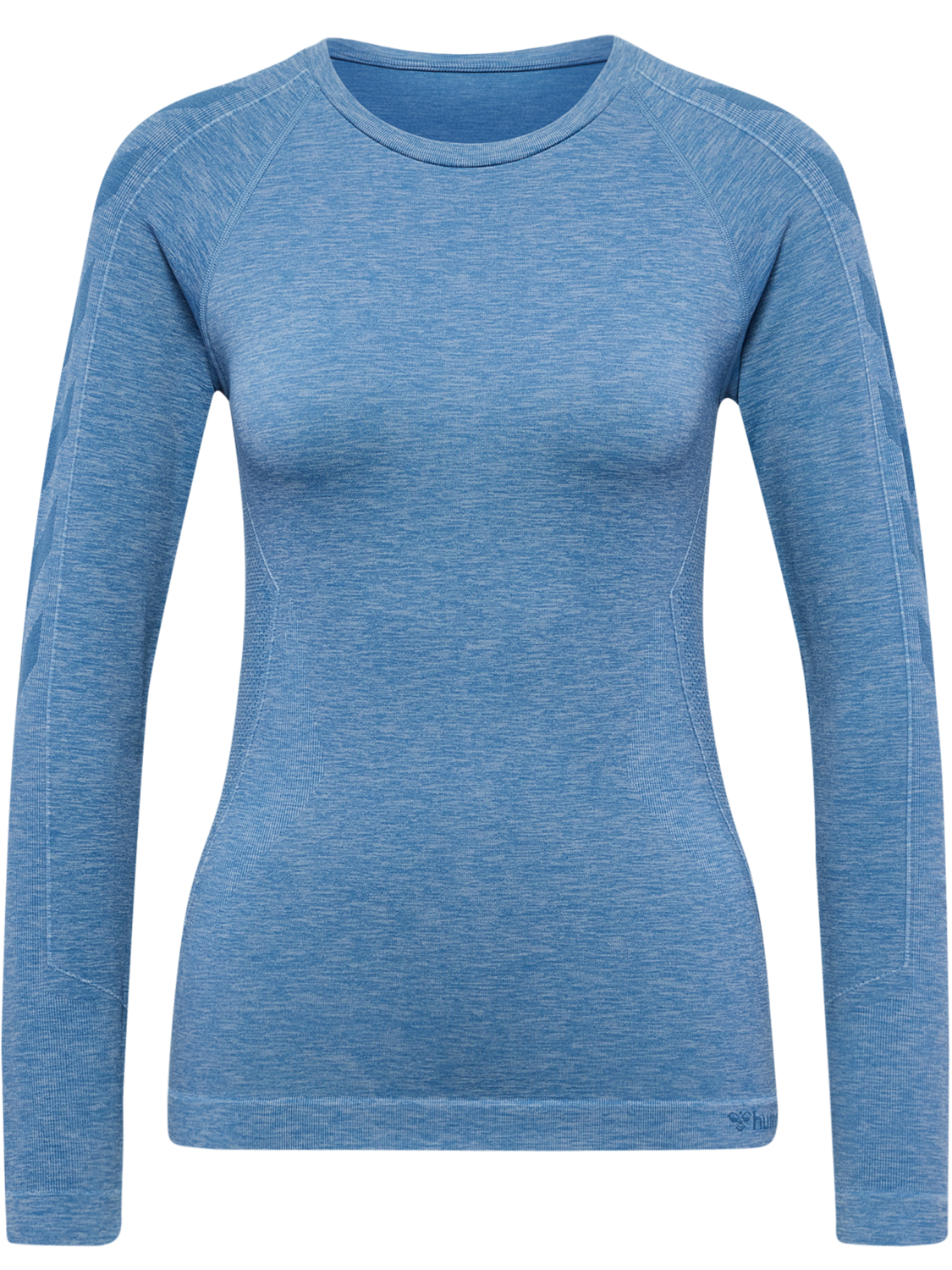 hmlCANA SEAMLESS T-SHIRT LS, CORONET BLUE MELANGE, packshot