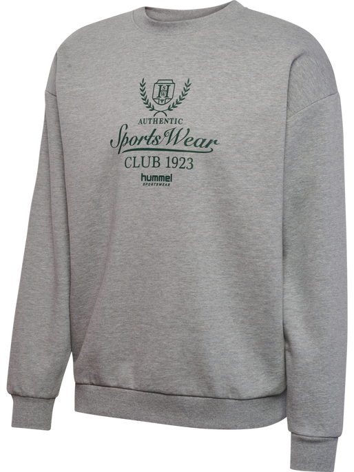 hmlLOOSE CREWNECK CLUB SPORTSWEAR, GREY MELANGE hmlLOOSE CREWNECK CLUB SPORTSWEAR, GREY MELANGE, packshot