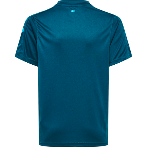 hmlCORE XK STRIPED JERSEY S/S KIDS, BLUE CORAL/BLUE DANUBE, packshot