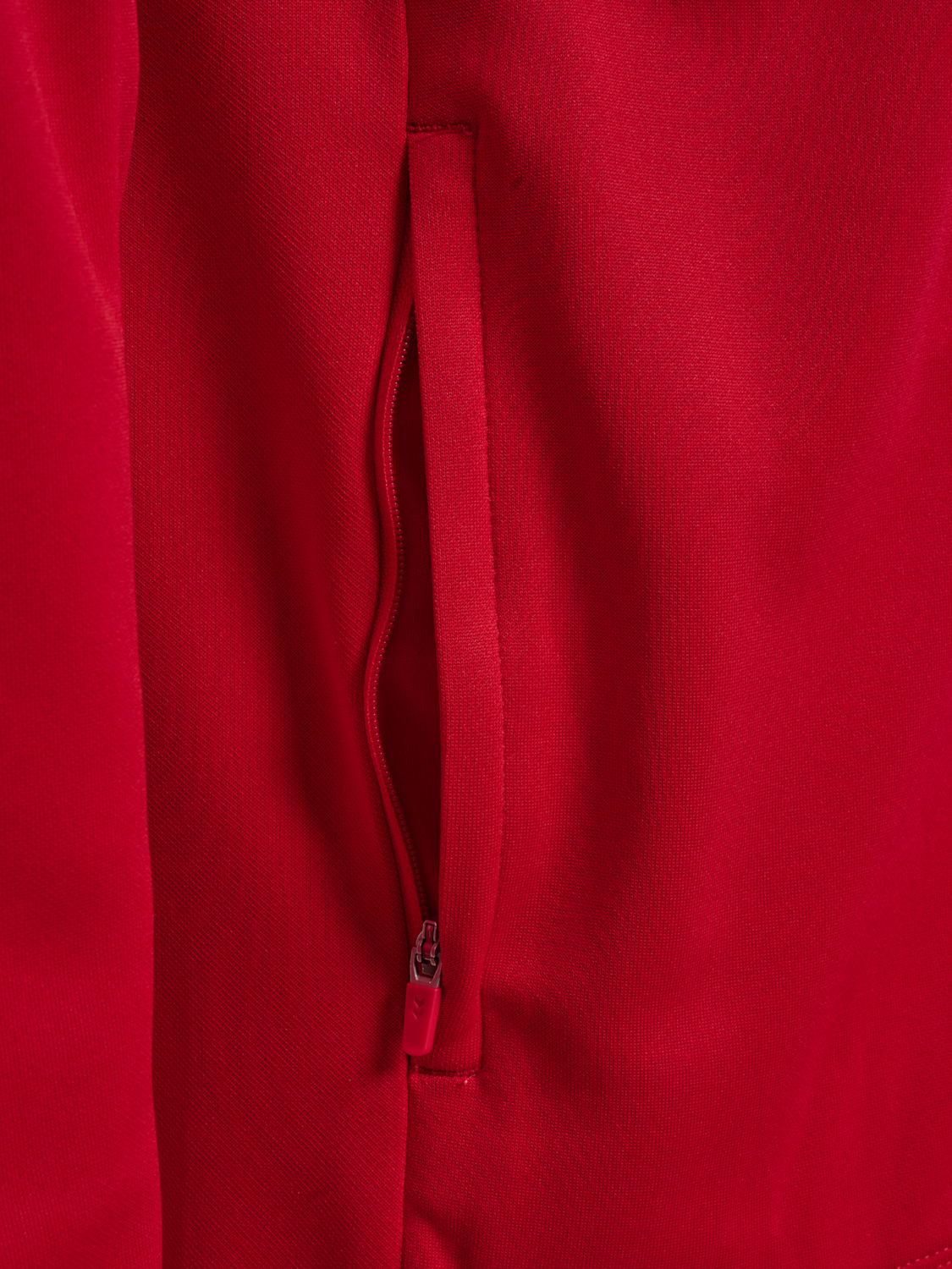 hmlCORE 2.0 ZIP HOODIE, TRUE RED/WHITE, packshot