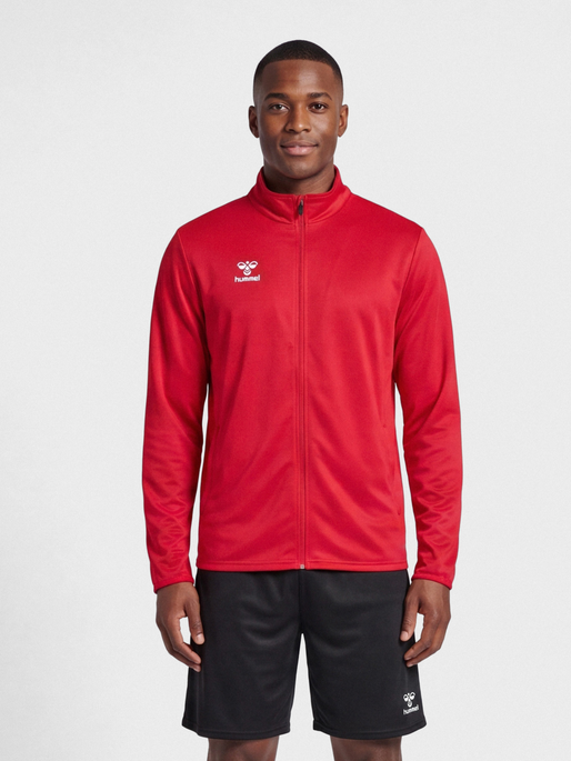 hmlESSENTIAL TRACK JACKET, TRUE RED, model